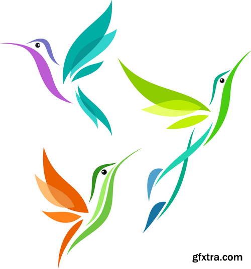 Stylized Birds I, 25xEPS