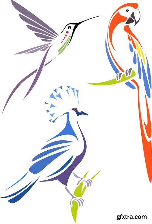 Stylized Birds I, 25xEPS