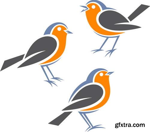 Stylized Birds I, 25xEPS