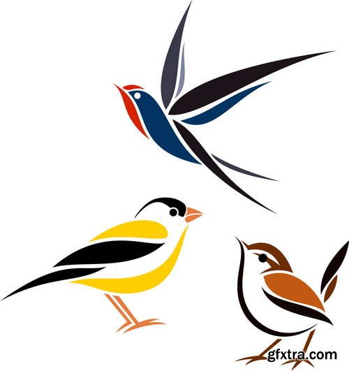 Stylized Birds I, 25xEPS