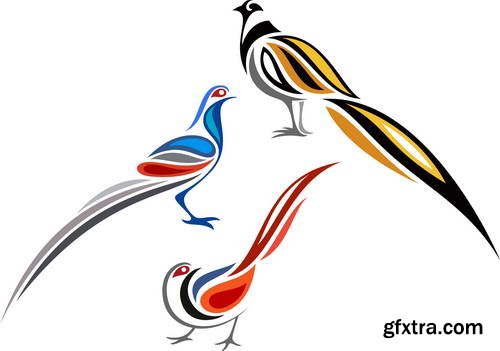 Stylized Birds I, 25xEPS