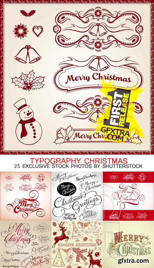 Amazing SS - Typography Christmas, 25xEPS