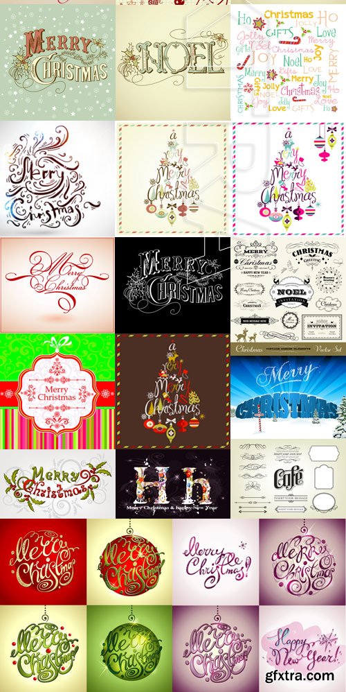 Amazing SS - Typography Christmas, 25xEPS