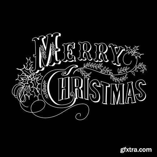 Amazing SS - Typography Christmas, 25xEPS