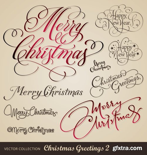 Amazing SS - Typography Christmas, 25xEPS