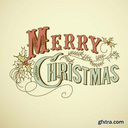 Amazing SS - Typography Christmas, 25xEPS