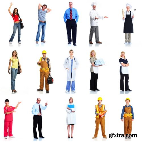 Amazing SS - People Various Professions On White Background, 25xJPGs