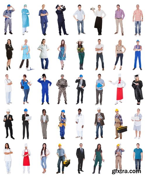 Amazing SS - People Various Professions On White Background, 25xJPGs