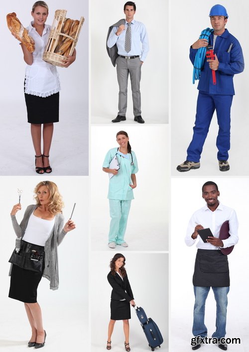 Amazing SS - People Various Professions On White Background, 25xJPGs