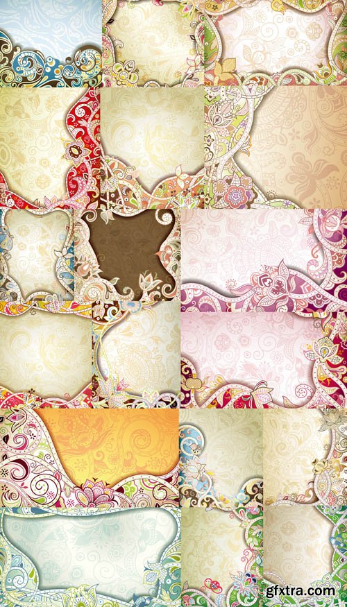 Flower Backgrounds, 25xEPS