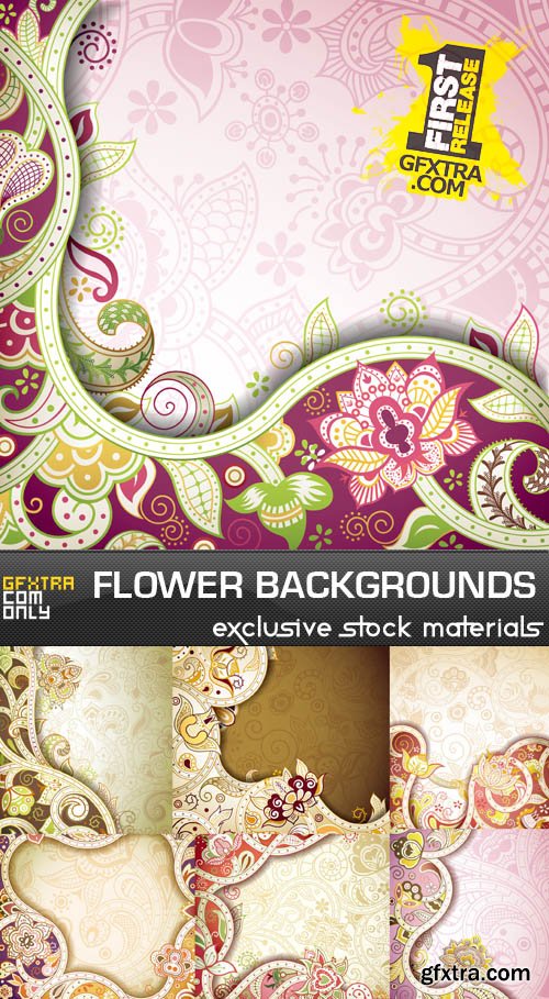 Flower Backgrounds, 25xEPS