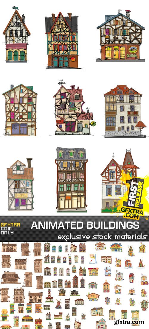 Animated Buildings, 25xEPS