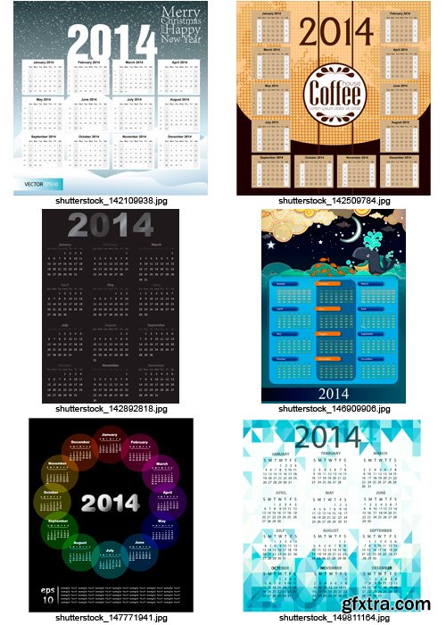 Amazing SS - Calendars for 2014 (vol.6), 25xEPS