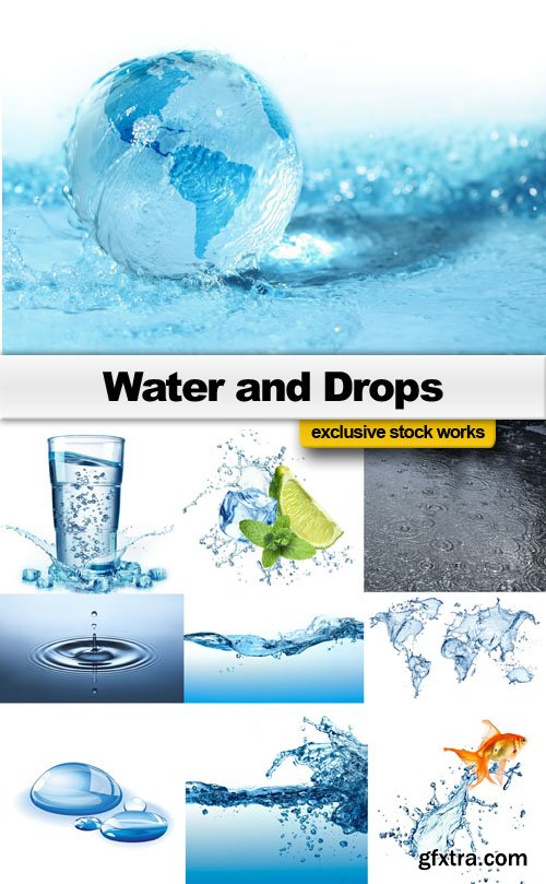 Water and Drops - 20 JPEG, 2 EPS, 2 AI