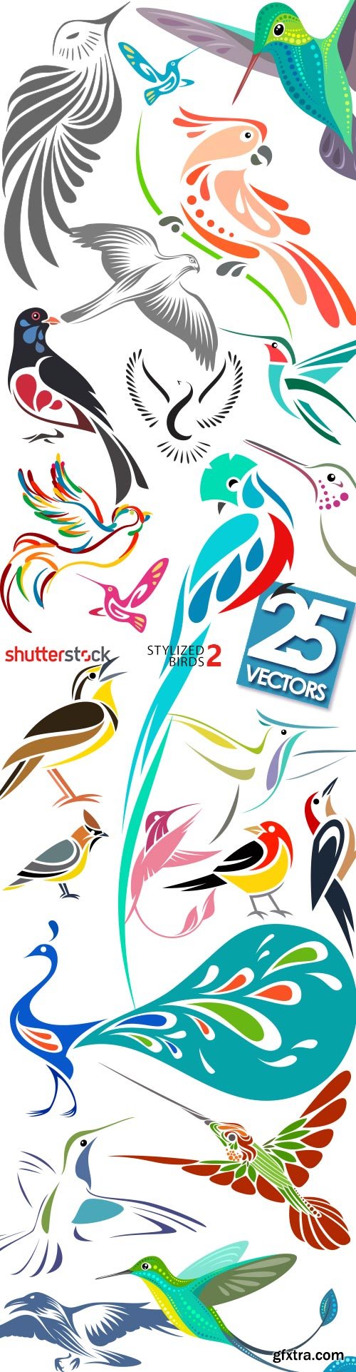 Stylized Birds II, 25xEPS