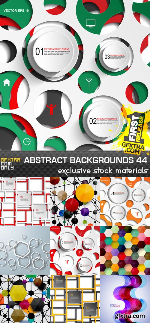 Collection of Vector Abstract Backgrounds Vol.44, 25xEPS