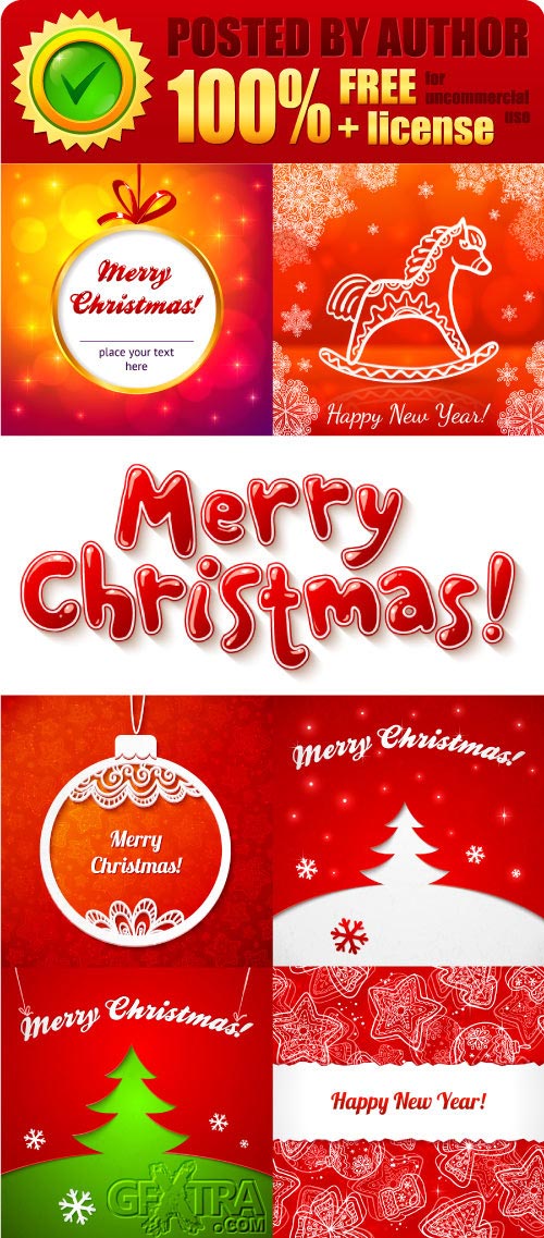 Legal release - Red Christmas greeting cards vector