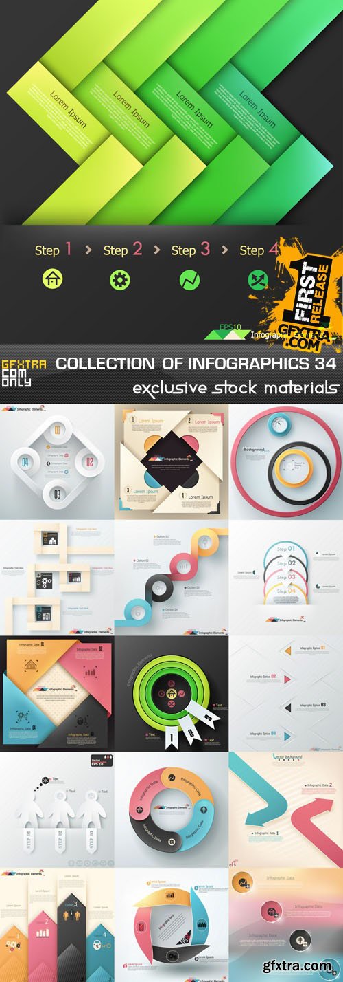 Collection of infographics vol.34, 25xEPS