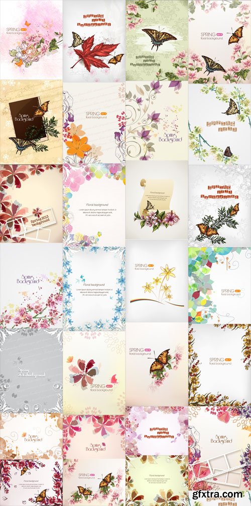 27 Spring Floral Illustrations Set 1