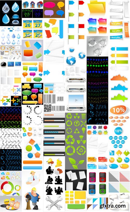 58 Web and Apps Vector Design Elements Bundle