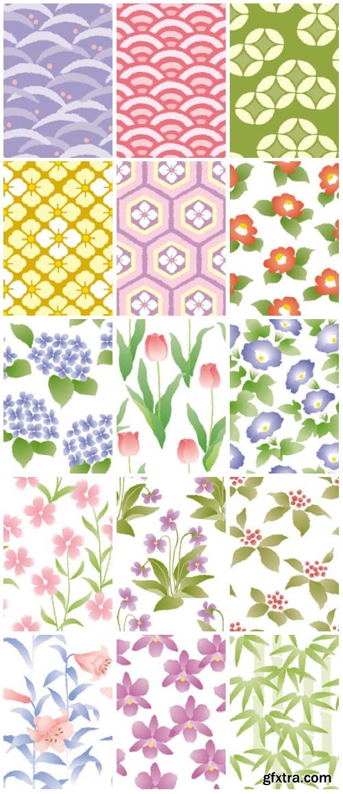 SoftEgg - DesignPower Wagara 5 Vector Patterns 100xEPS