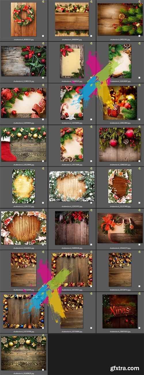 Stock Photo - Christmas, New Year Decorations on Wooden Background