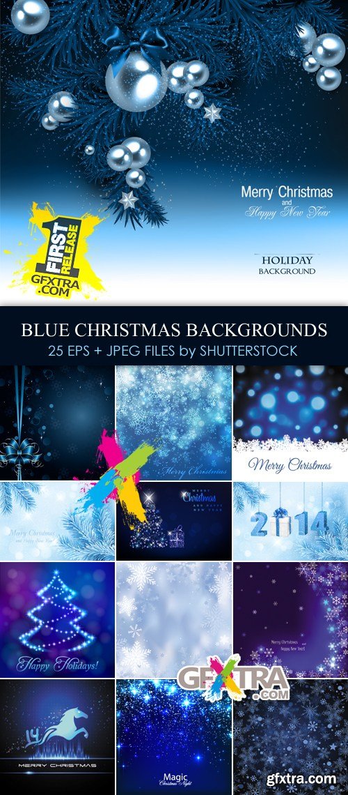 Stock Vector - Blue Christmas Backgrounds