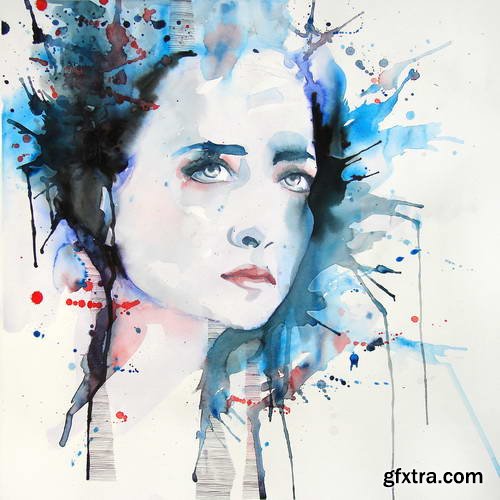 Watercolor Portraits of Girls 25xJPG