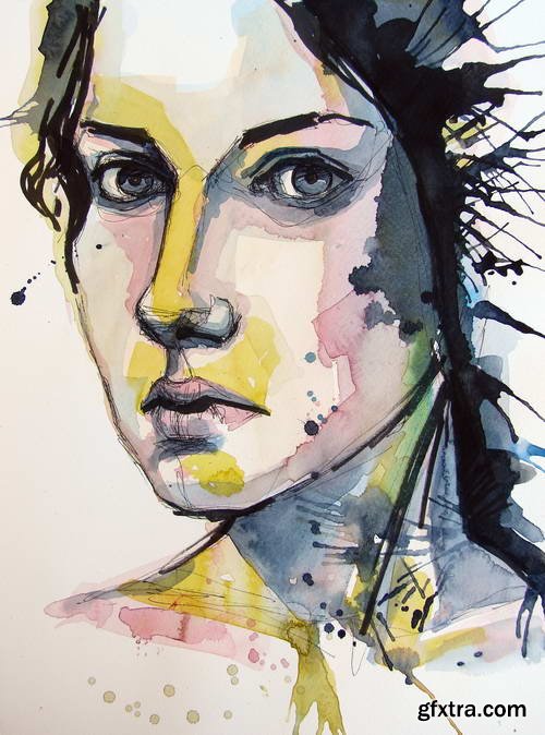 Watercolor Portraits of Girls 25xJPG