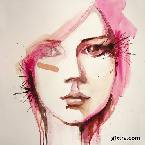 Watercolor Portraits of Girls 25xJPG