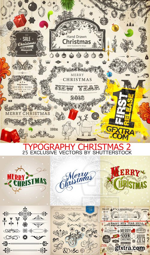 Amazing SS - Typography Christmas 2, 25xEPS