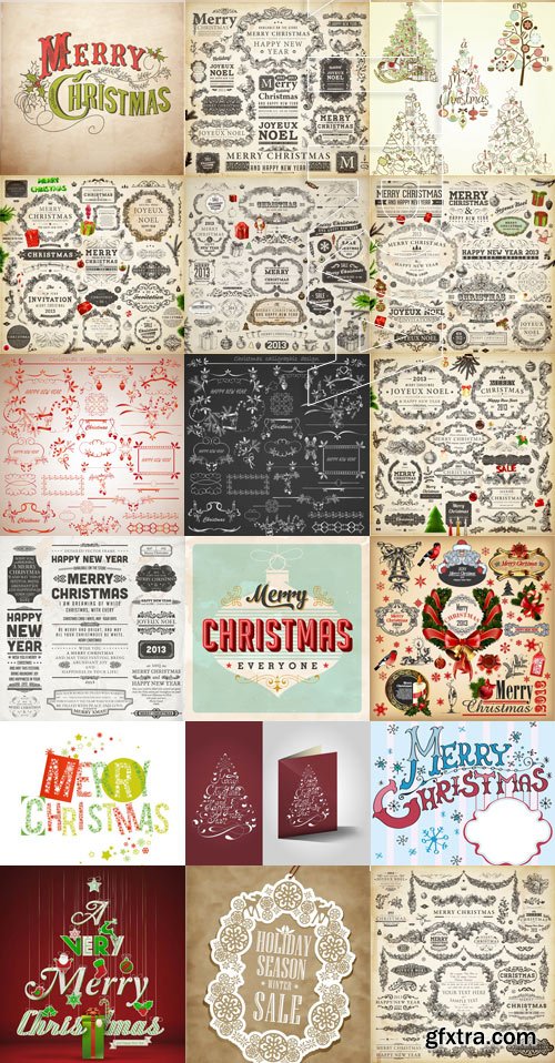 Amazing SS - Typography Christmas 2, 25xEPS