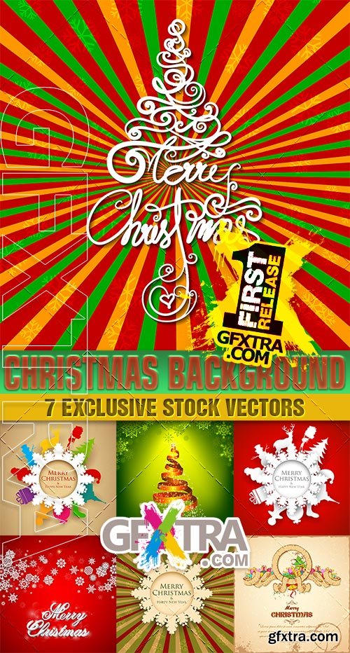 Beautiful backgrounds for Christmas and New Year, 4 - Vector