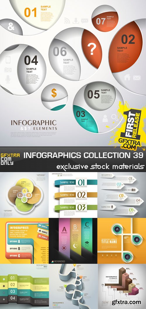 Collection of infographics vol.39, 25xEPS