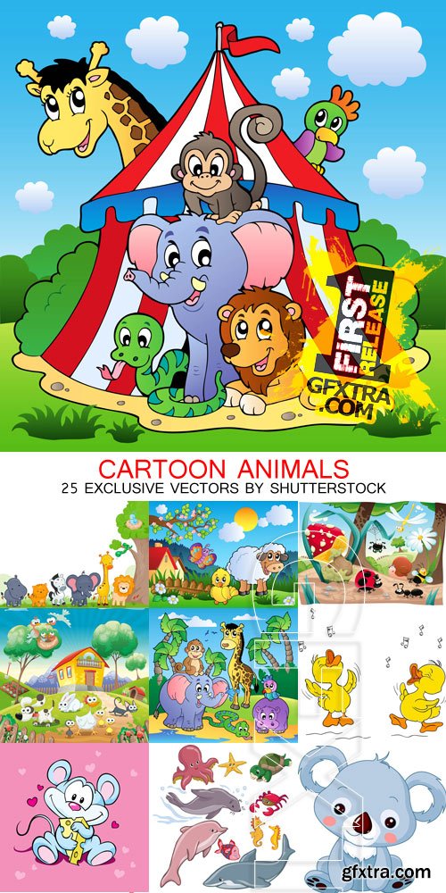 Amazing SS - Cartoon animals, 25xEPS