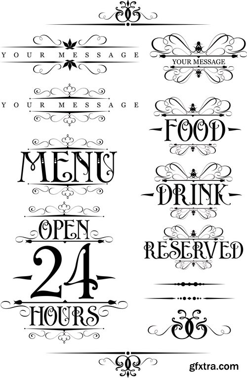 Amazing SS - Retro elements for a restaurant designs, 25xEPS