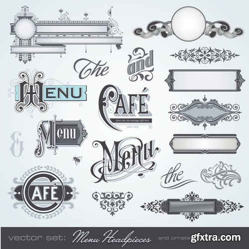 Amazing SS - Retro elements for a restaurant designs, 25xEPS