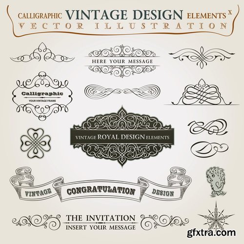 Amazing SS - Retro elements for a restaurant designs, 25xEPS