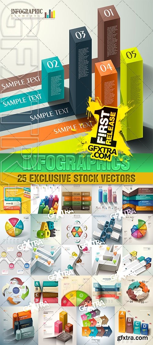 Design templates for enterprises, infographics 7 - Vector