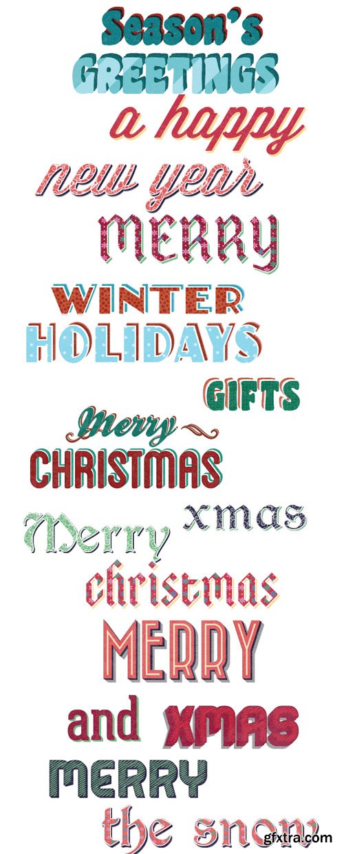 X-Mas Vector Graphic Text Styles