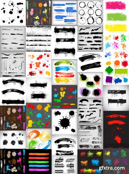 Grunge Splatters and Splashes Vector Set