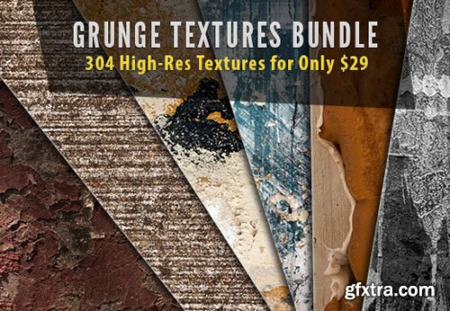 Grunge Textures Bundle: 304 High-Res Textures with a Commercial License