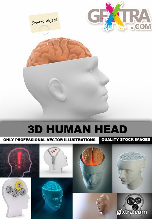 3D Human Head - 25 HQ Images