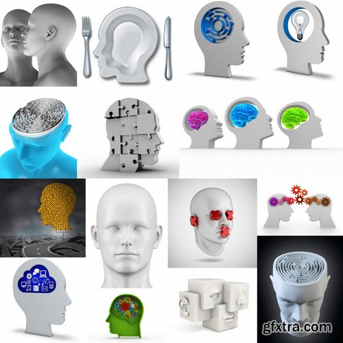 3D Human Head - 25 HQ Images