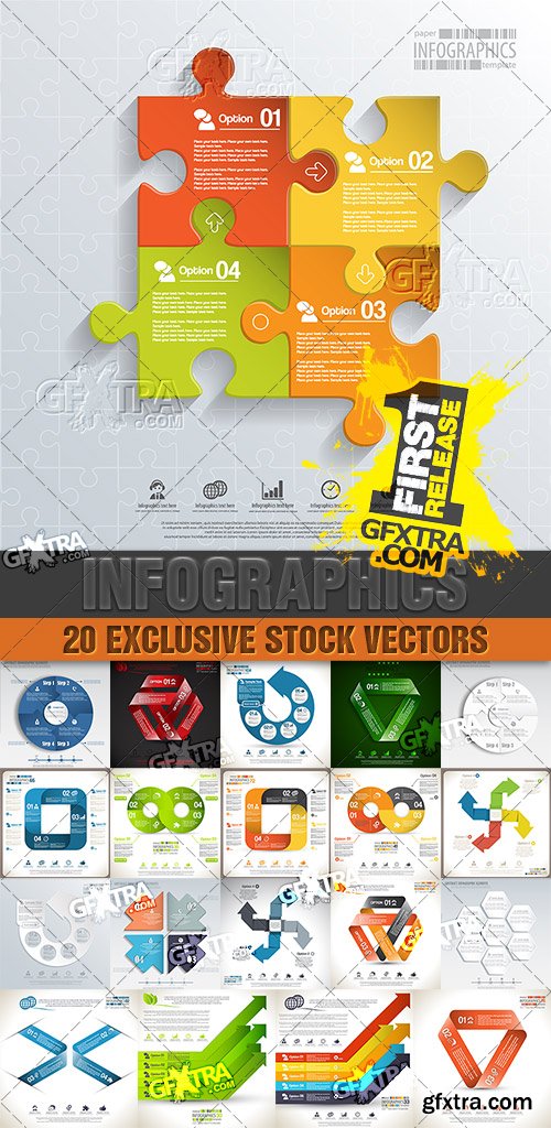 Design templates for enterprises, infographics 8 - Vector