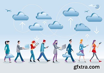 Cloud Services Mix - Vector and Jpeg