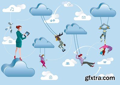 Cloud Services Mix - Vector and Jpeg