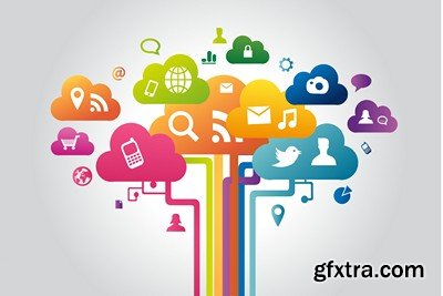 Cloud Services Mix - Vector and Jpeg