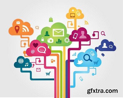 Cloud Services Mix - Vector and Jpeg