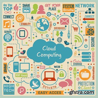 Cloud Services Mix - Vector and Jpeg